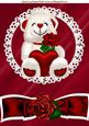 Little White Bear, with Heart & Rose A4