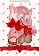Cute Little Ele with Be Mine on Heart, with Heart Cake A4