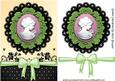Vintage Cameo of Pretty Lady on Black Lace & Bow