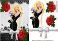 Pretty in Black, Lace and Red Roses with Bow