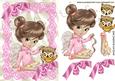 Sweet Little Angel Girl with Cute Owl and Bows