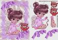 Sweet Little Angel with Cute Owl and Lilac Bows