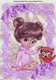 Sweet Little Angel with Cute Owl and Lilac Bows A4