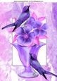 Pretty Birds with Vase and Lilac Flowers A4
