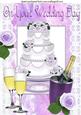 Lilac Iced Wedding Cake with Rose and Champagne A4