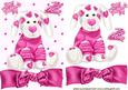 Little Love Puppy in a Sweater with Hearts and Bow