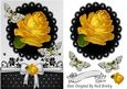 Vintage Yellow Rose with Butterflies and Bow