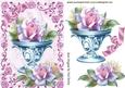 Ornate Flower Vase, with Pink Roses, in Rose Frame and Bow