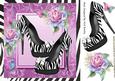 Lovely Zebra Print Shoes with Pink Roses 8x8
