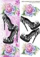 Lovely Zebra Print Shoes with Pink Roses Tall Dl
