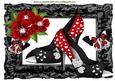 Pretty Red and Black Heart Shoes with Butterflies A4
