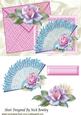 Pretty Lace Fan with Roses on a Card with Envelope