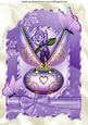 Pretty Lilac and Gold Faberge Egg with Rose A4