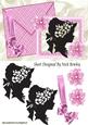 Vintage Silhoutte Lady with Bow on Card and Envelope