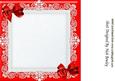 Red Lace with Bows 8x8 Insert