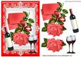 Pretty Red Rose with Letter and Wine