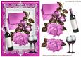 Pretty Pink Rose with Letter and Wine