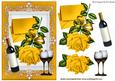 Pretty Gold Rose with Letter and Wine