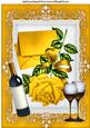 Pretty Goldrose with Letter and Wine A4