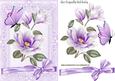 Pretty Lilac Magnolias, in Lace Frame with Butterfly