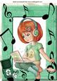 Girl with Her Laptop and Mp3 Player, Lets Make, Music! A4