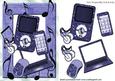 Purple Laptop with Matching Mp3 Player and Mobile Phone