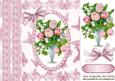 Pretty Vintage Vase of Tulips and Gypsophila 8x8