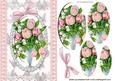 Pretty Vintage Vase of Tulips and Gypsophila, Oval Pyramids