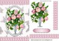 Pretty Vintage Painted Tulips in a Vase with Lace