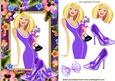 Pretty Girl in Pansy Frame with Sparkly Shoes