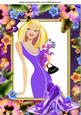 Pretty Girl in Pansy Frame with Sparkly Shoes A4