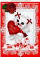 My Heart is Yours! Cute Little Puppy with Heart Bow A4