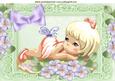 Little Girl with Butterfly on Her Bottom and Flowers A4