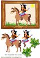 Country and Western Cowgirl Riding a Horse