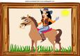 Country and Western Cowgirl Riding a Horse A4