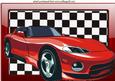 Red Sports Car, in Glass Frame A4