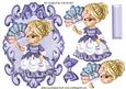 Little Lady in Lilac in Ball Gown with Her Fan
