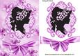 Vintage Silhouette Lady in Ornate Frame , Topper & Bow