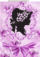 Vintage Silhoutte Lady in Ornate Frame with Bow A4