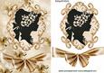 Pretty Silhouette Lady in Gold Card, Topper and Bow