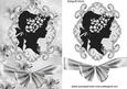Pretty Silhouette Lady in Silver Card, Topper and Bow