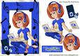 Girl with Her Laptop in Blue & Mp3 Player Lets Make Music