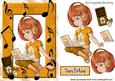 Girl with Her Laptop in Gold & Mp3 Player Lets Make Music