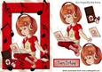 Girl with Her Laptop in Red & Mp3 Player Lets Make Music