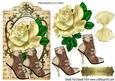 Vintage Lace Boots with Cream Rose on Script Tag
