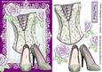 Flowered Basque with Shoes and Big Rose in Lilac