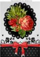 Red Embossed Rose on Pretty Lace & Bow A4