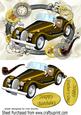 Nostalgic Vintage Car in Clock Steampunk Frame