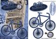 Old Vintage Town with Steampunk Bike and Fob Watch