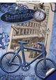 Old Vintage Town with Steampunk Bike and Fob Watch A4